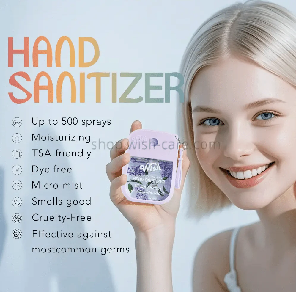 Wish Sanitizer Spray Keychain with Silicone Case - 1.2oz - Image 11
