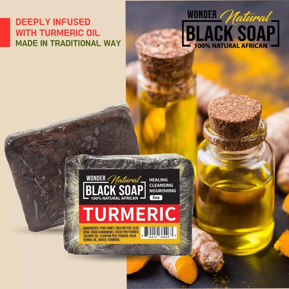 Wonderloc - Natural Turmeric Black Soap - Image 3
