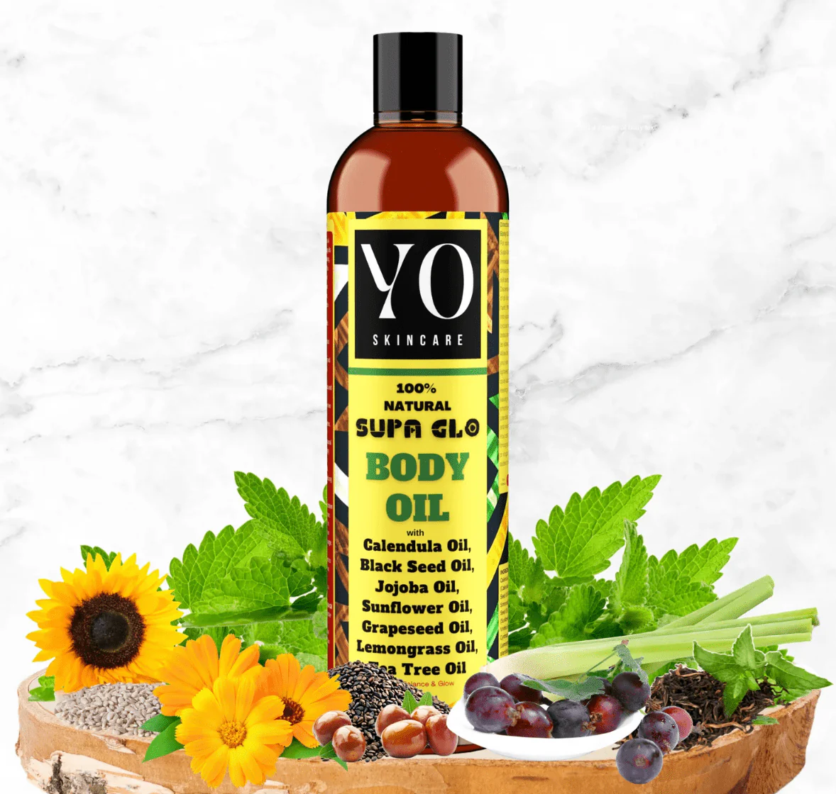 YO Skincare Supa Glo Body Oil – 8 oz - Image 2